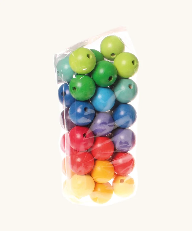 ---Grimm's 36 Coloured Beads 30mm