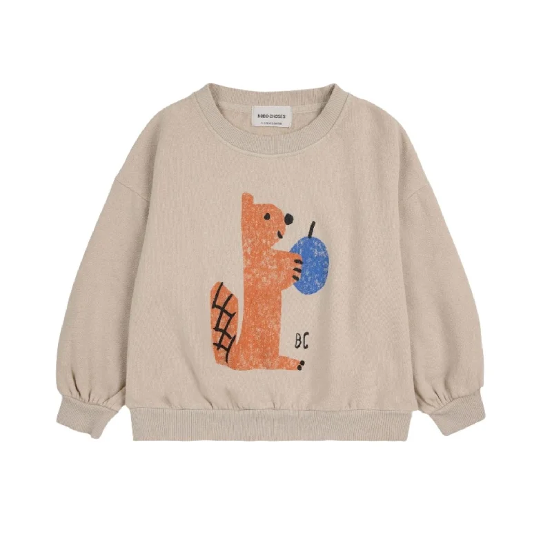  -Splash-proof food bowl AND Anti-choking slow food bowlBobo Choses Light Brown Hungry Squirrel Sweatshirt