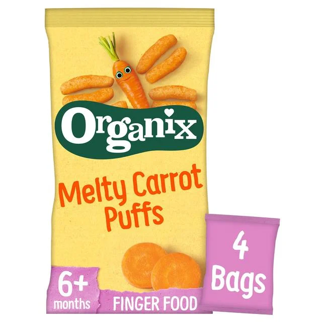 - Parrot climbing and standing wooden frameOrganix Melty Carrot Organic Puffs 6 mths+ Multipack   4 x 18g