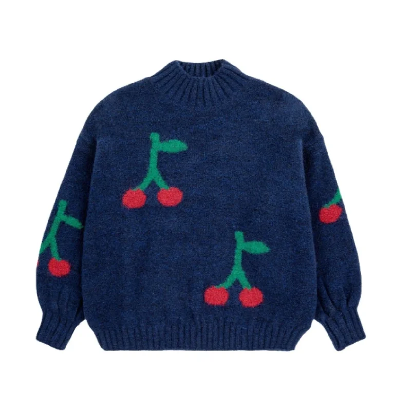 ---Bobo Choses Navy Blue Bobo Cherry Allover Sweater