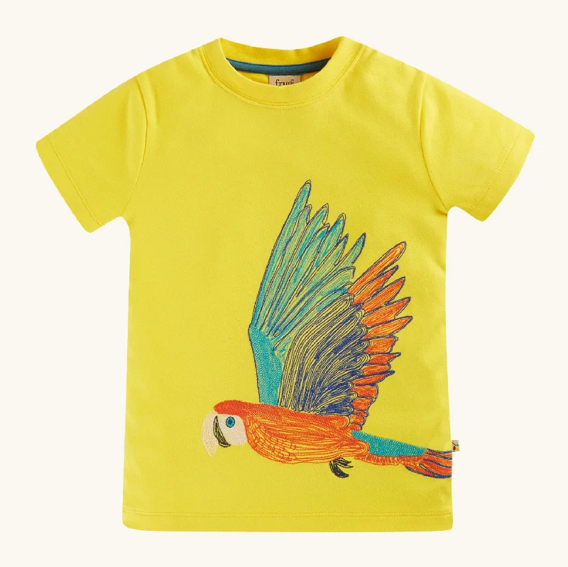 - ​​Christmas pet Christmas clothingFrugi Organic Carsen Embroidery T-Shirt - Banana / Macaw