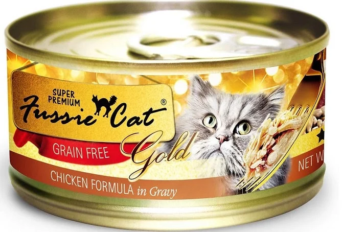    - Hairball control cat food  Fussie Cat Chicken Formula In Gravy Wet Cat Food