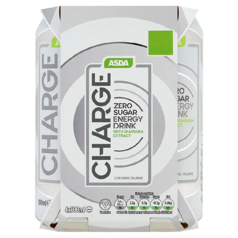 - Pet stroller can be taken on the planeASDA Charge Zero Sugar Energy Drink 4 x 500ml