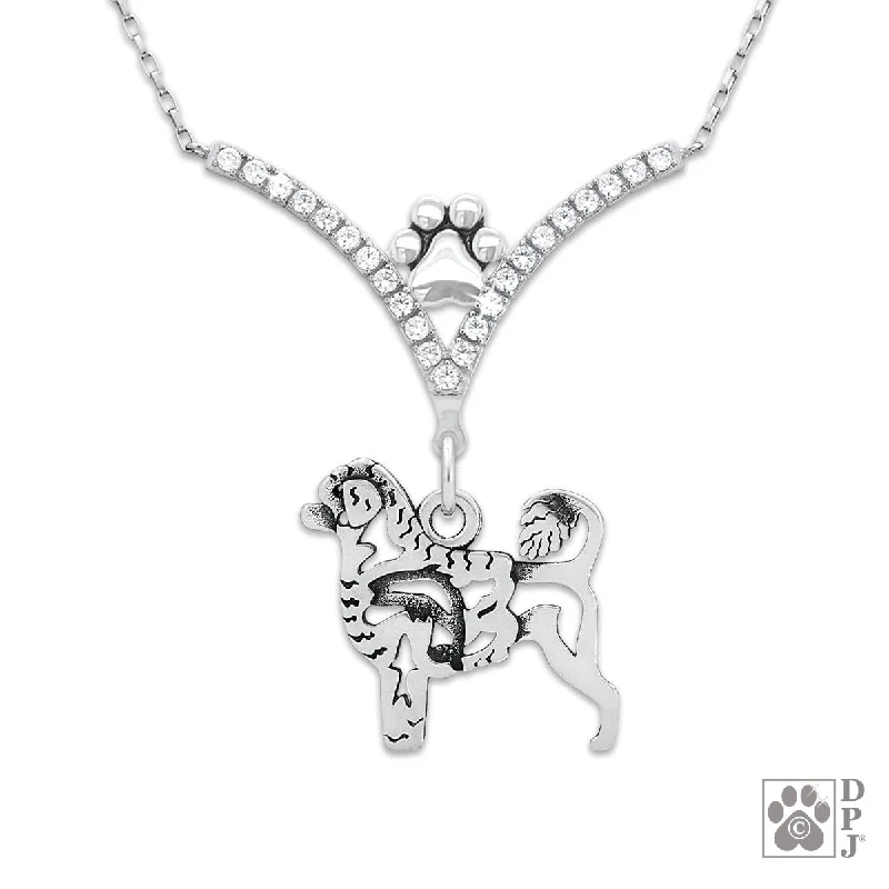 - Car dog seat beltVIP Portuguese Water Dog Lion Cut CZ Necklace, Body