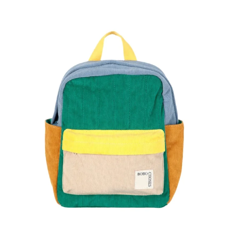 - Parrot climbing and standing wooden frameBobo Choses Multicolor Colorblock Padded Corduroy Schoolbag