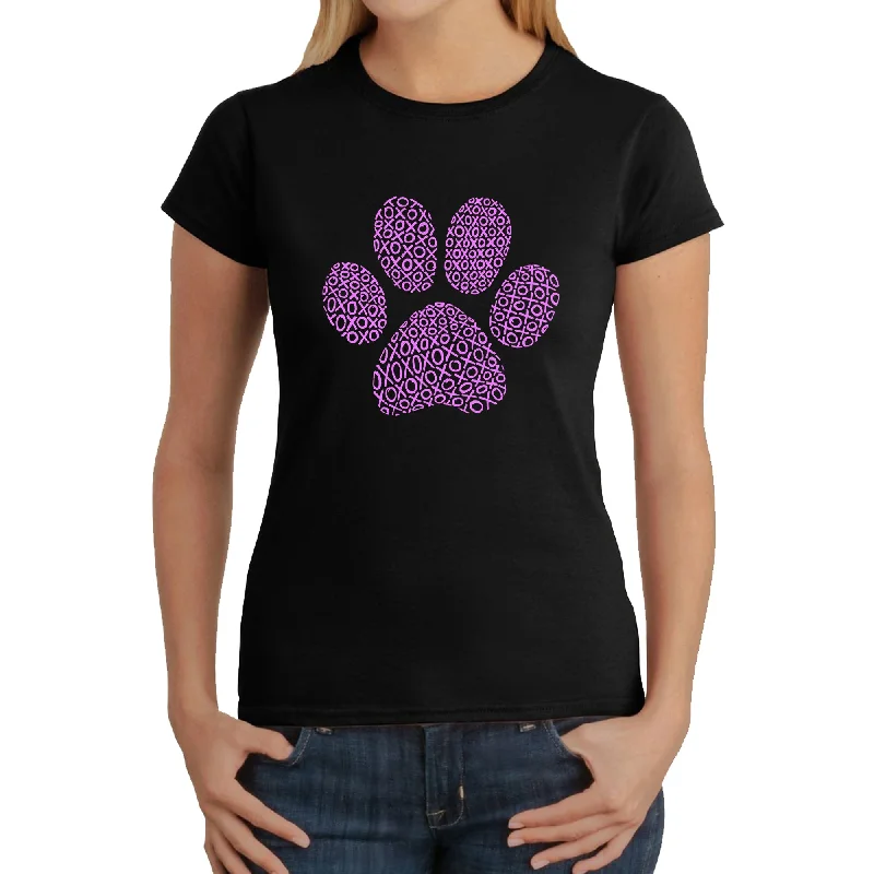 - Chinchilla cooling ice nest ceramic plateXOXO Dog Paw  - Women's Word Art T-Shirt