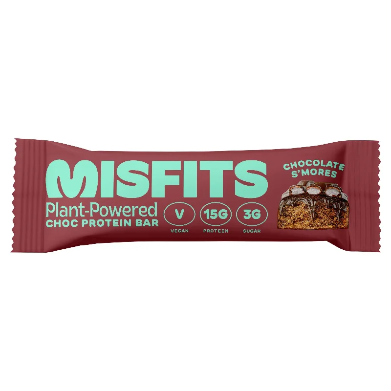 - Foldable and portable cat bagMisfits Plant Powered Choc Protein Bar Chocolate S'mores Flavour 48g