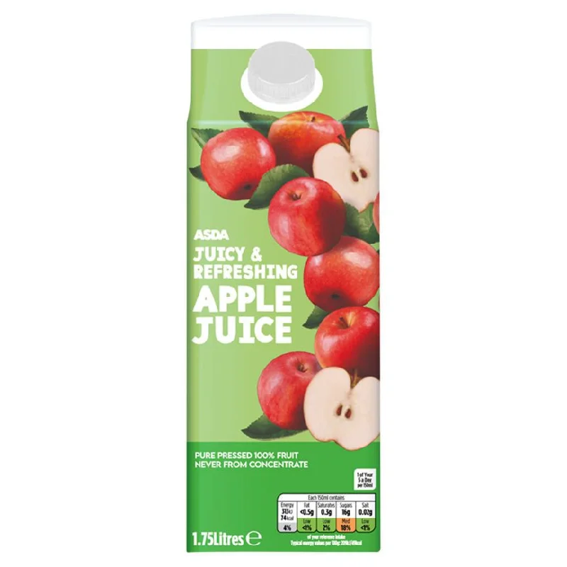 - Organic cotton dog bibsASDA Juicy & Refreshing Apple Juice