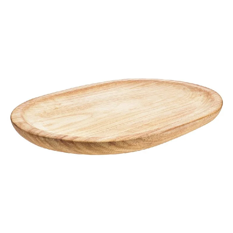  -Splash-proof food bowl AND Anti-choking slow food bowlAmbrosia Rustic Paulownia Wood Oval Serving Tray 50 x 38cm Brown