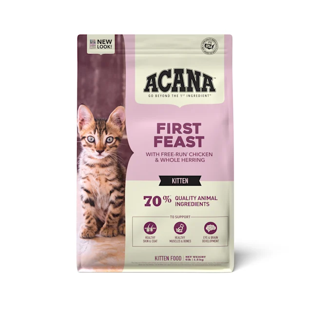    - Senior cat food  Acana Kitten First Feast Chicken & Fish Dry Cat Food