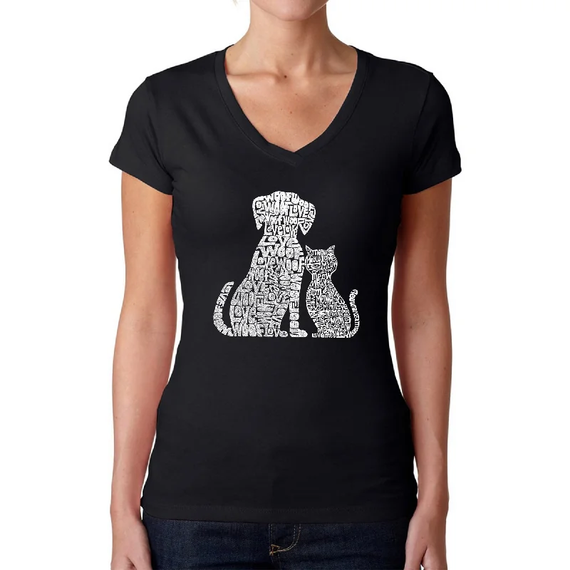 - Elderly dog ​​joint care mattressDogs and Cats  - Women's Word Art V-Neck T-Shirt