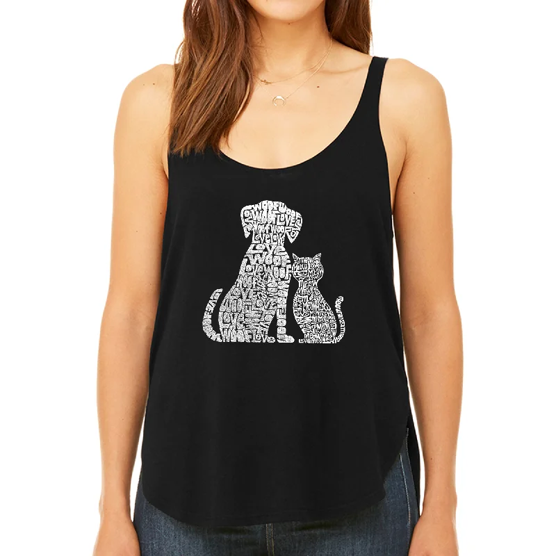 - Air box TSA certified check-inDogs and Cats  - Women's Premium Word Art Flowy Tank Top