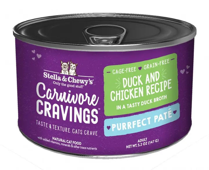    - Cat food for coat health  Stella & Chewy Duck & Chicken Pate Wet Cat Food