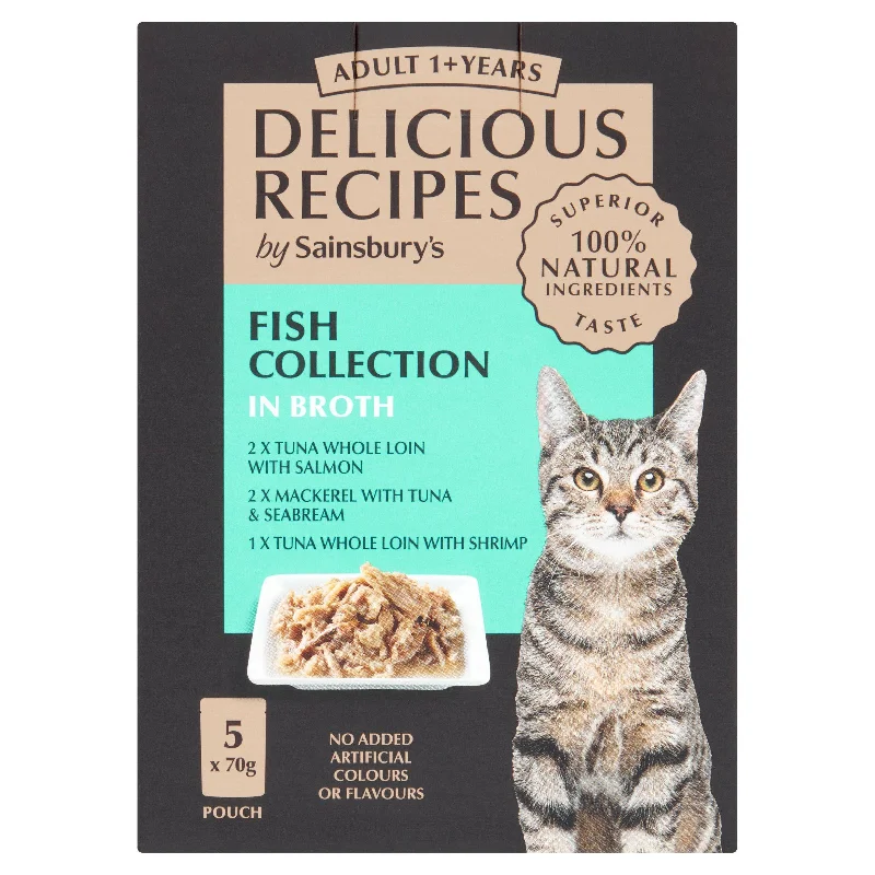 - ​​Christmas pet Christmas clothingSainsbury's Delicious Recipes Fish Collection in Broth Adult 1+ Years 5x70g