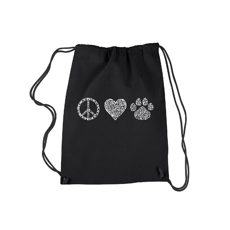 - Winter dog thick down jacketPeace Love Cats  - Drawstring Backpack