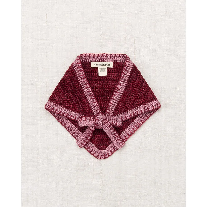 - Air box TSA certified check-inMisha and Puff Cranberry Crochet Scarf