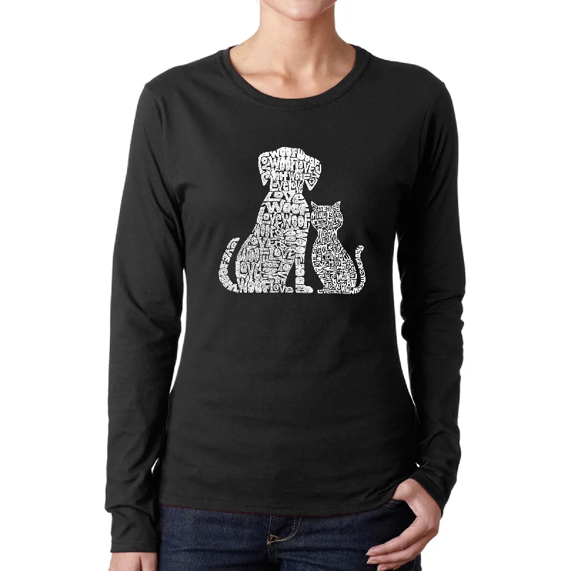 - Car dog seat beltDogs and Cats  - Women's Word Art Long Sleeve T-Shirt