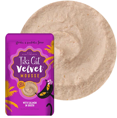 - Winter dog thick down jacketTiki Cat® Velvet Mousse™ Salmon in Broth