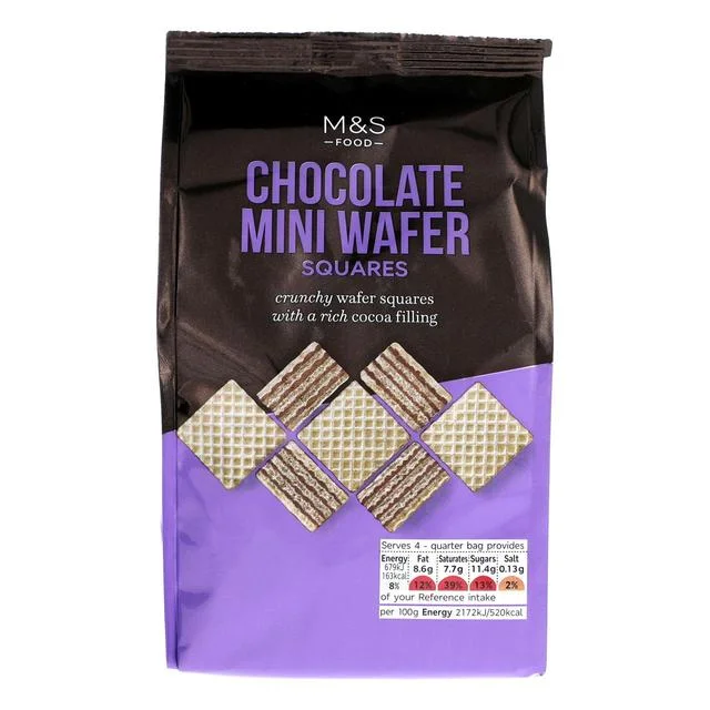 ---M&S Chocolate Mini Wafer Squares   125g