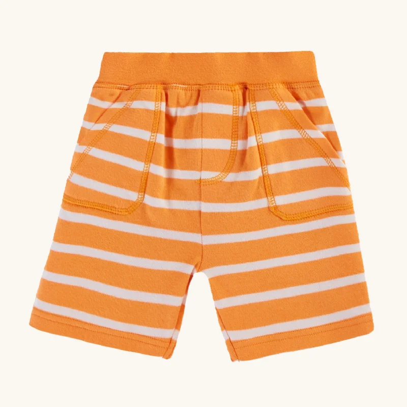 ---Frugi Organic Little Ellis Shorts - Tangerine Breton