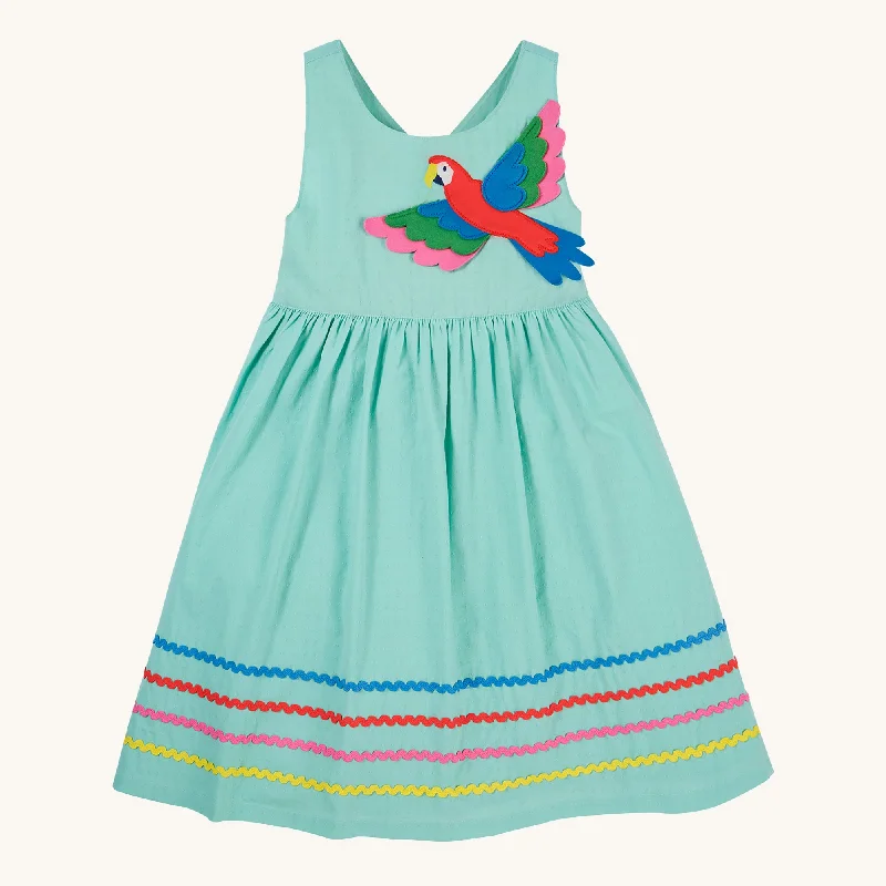 - ​​Christmas pet Christmas clothingFrugi Organic Phebe Party Dress - Spring Mint / Macaw