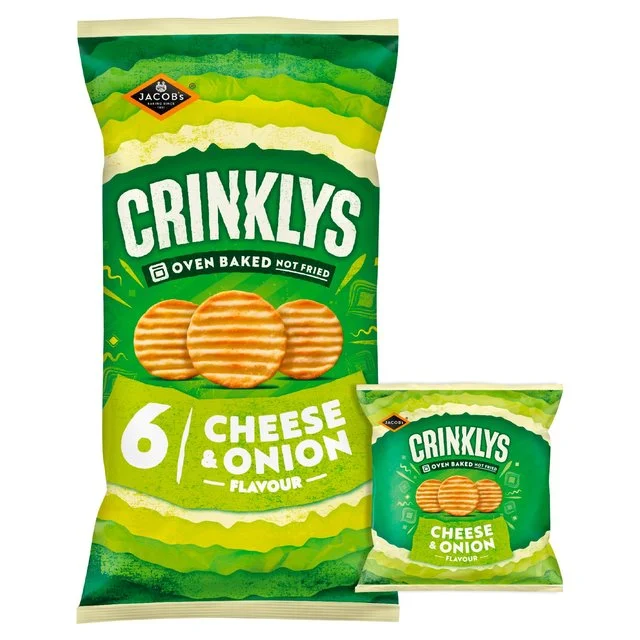 - Parrot climbing and standing wooden frameJacob's Crinkly's Cheese & Onion Flavour Baked Snacks Multipack   6 per pack