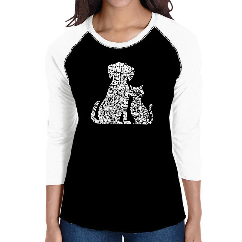 - Pet monitor with cameraDogs and Cats  - Women's Raglan Baseball Word Art T-Shirt