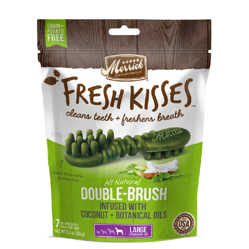 - Dog food helps the digestive systemMerrick Fresh Kisses Grain Free Coconut Oil and Botanicals Large Dental Dog Treats