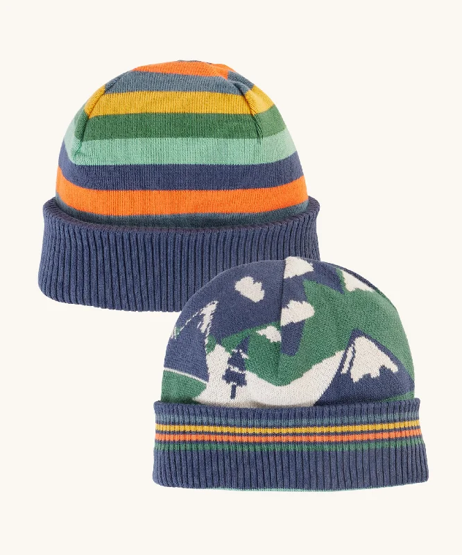 - Air box TSA certified check-inFrugi Voyager Reversible Hat - Navy Blue/Mountains