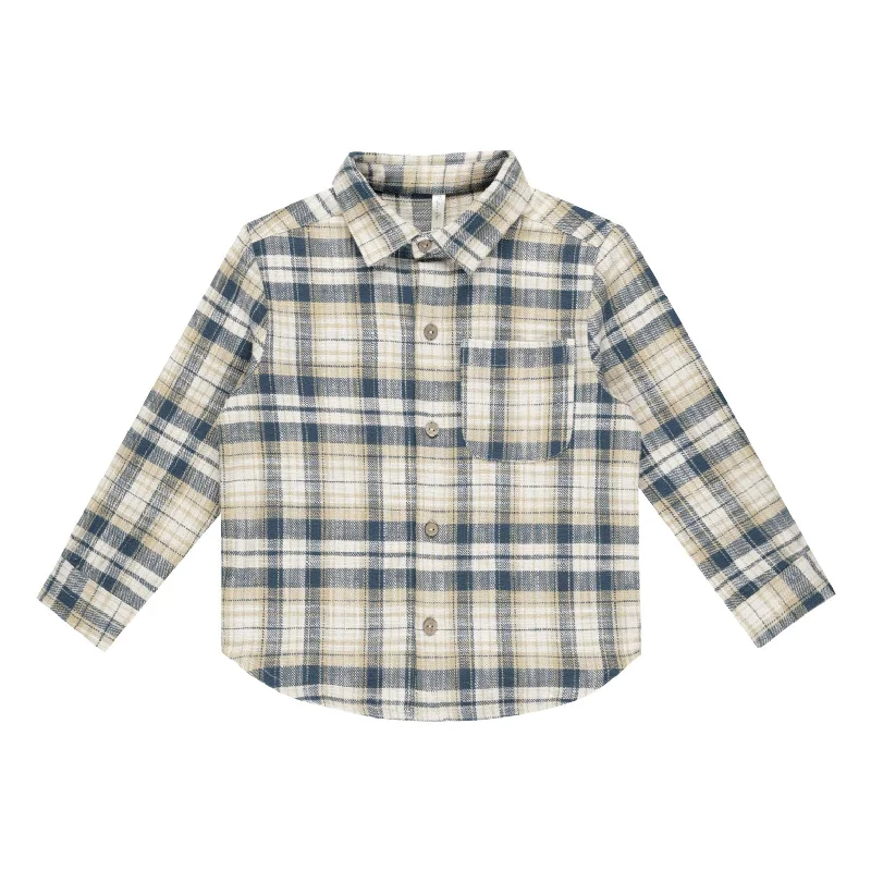 - Rabbit grass rack to prevent waste food boxRylee and Cru Indigo Plaid Collared Long Sleeve Shirt