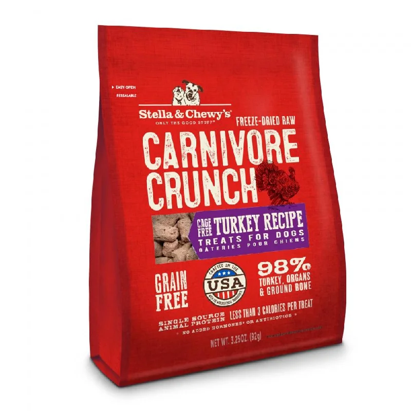 - Food for small dogsStella & Chewy's Turkey Recipe Carnivore Crunch Dog Treats