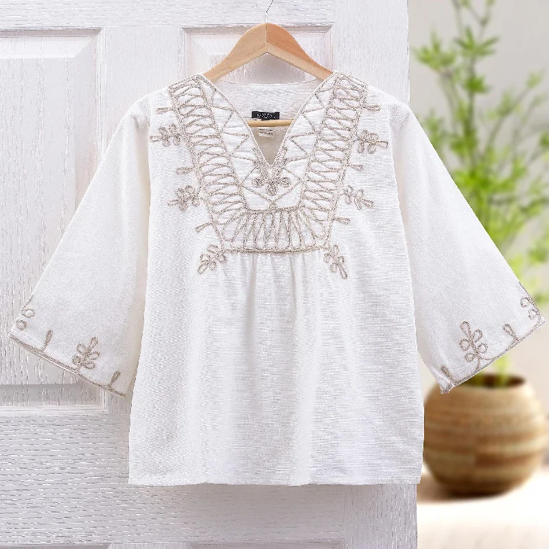 - Summer pet ice matDance Hand Made  Embroidered Cotton Blouse