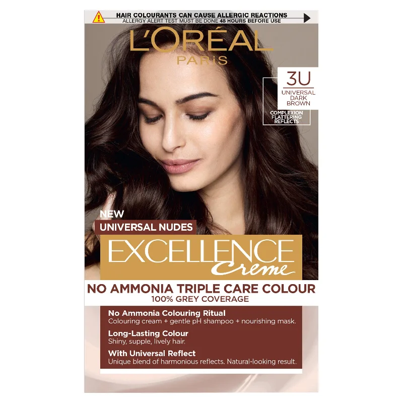 ---L'Oreal Paris Excellence Universal Nudes Universal Dark Brown 3U with Complexion Flattering Reflects