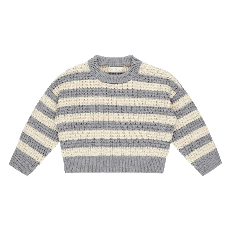 - Natural latex pet mattressRylee and Cru Dusty Blue Stripe Aspen Sweater