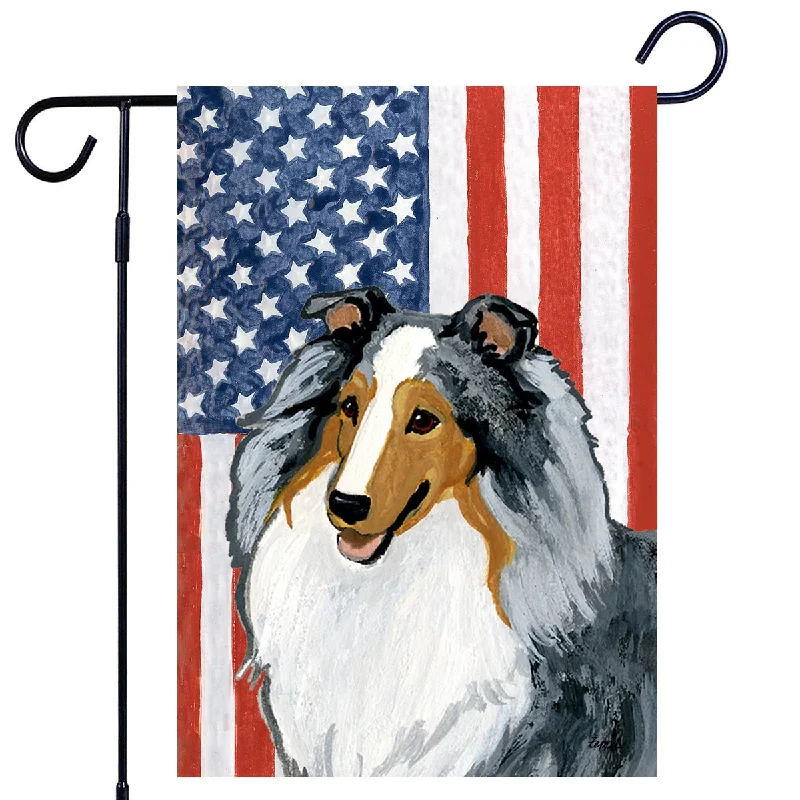 - Pet stroller can be taken on the planeShetland Sheepdog Americana Garden Flag