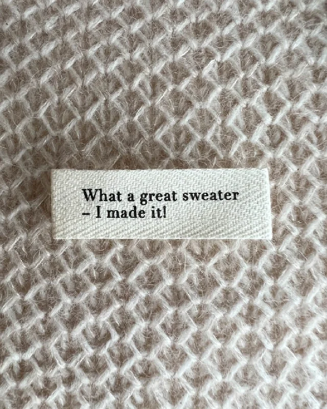 Pet Products"What a great sweater - I made it!"-label - lille