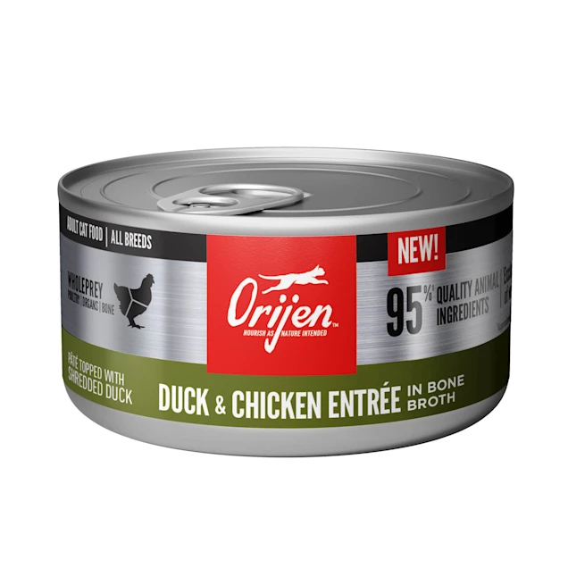 2. **Brand-Related**  Orijen Duck & Chicken In Bone Broth Wet Cat Food