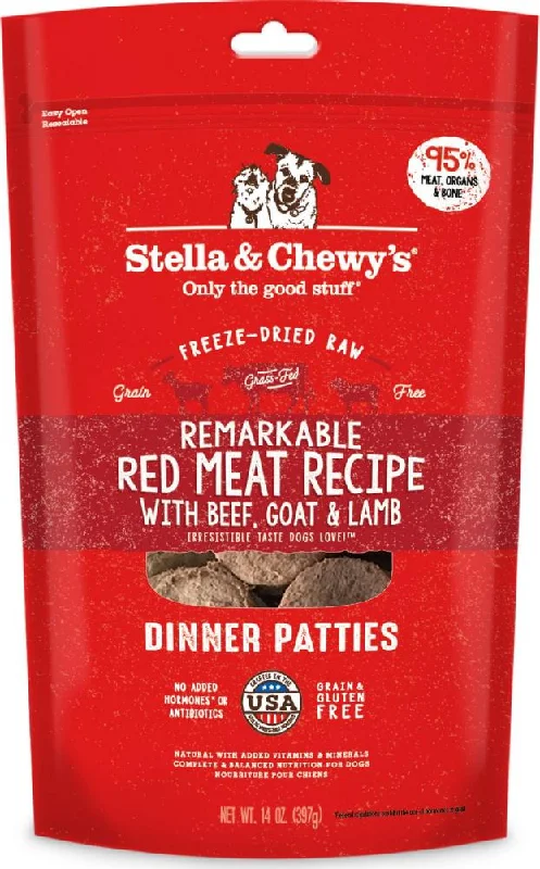 - Dog food nutritional analysisStella & Chewy's Remarkable Raw Red Meat Recipe Freeze Dried Dinner Patties Dog Food