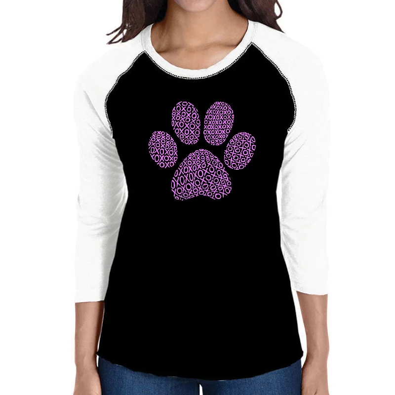 - Pet water dispenser UV sterilization versionXOXO Dog Paw  - Women's Raglan Word Art T-Shirt