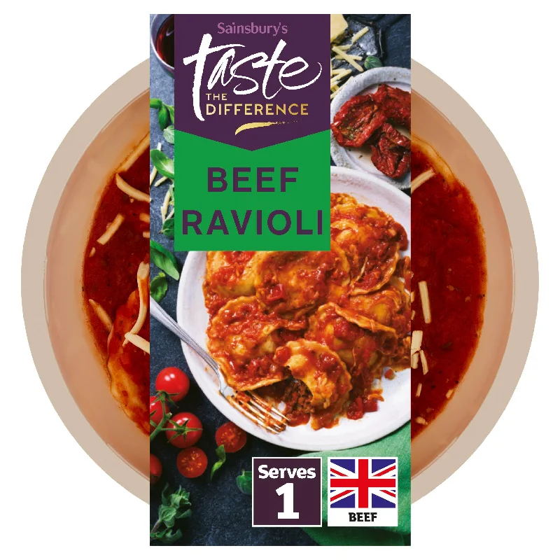 ---Sainsbury's Beef & Red Wine Ravioli Ready Meal For 1, Taste the Difference 375g