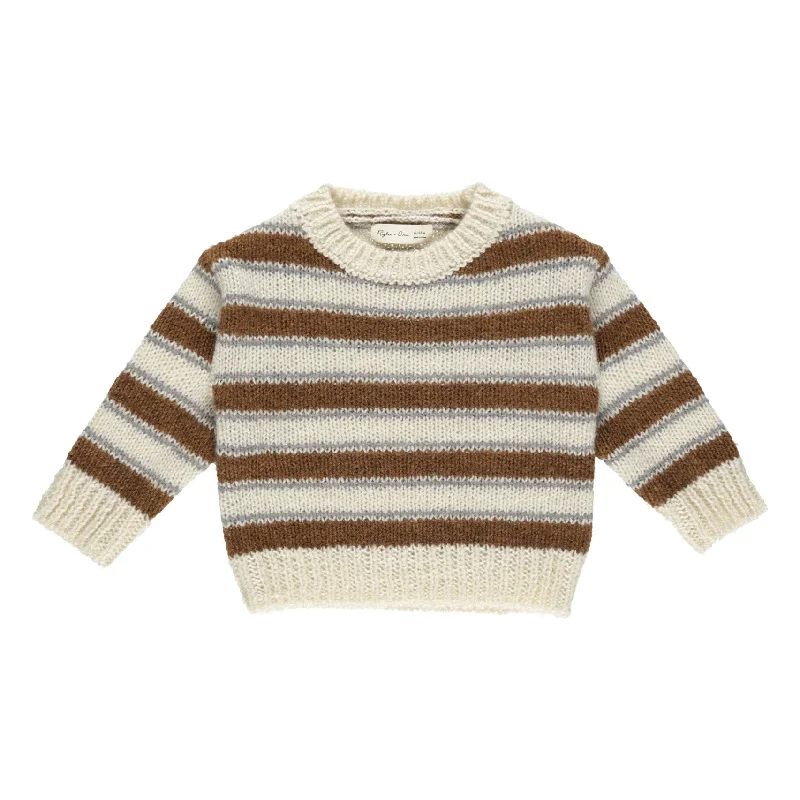 ---Rylee and Cru Natural Saddle Stripe Aspen Sweater