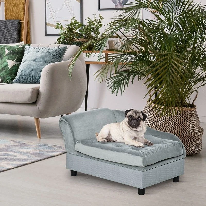 - Pet smart GPS locatorPawhut Dog Sofa With Storage Pet Chair For Small Dogs Cat Couch With Soft Cushion Light Blue 76 X 45 X 41.5 cm