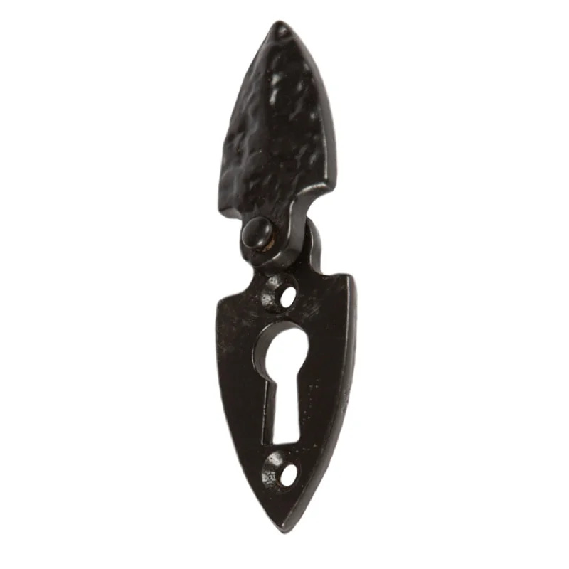 - Parrot climbing and standing wooden frame30mm x 55mm Black Arrowhead Escutcheon Plate with Cover - By Hammer & Tongs