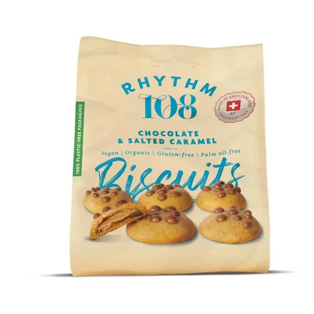 ---Rhythm 108 Swiss Vegan Salted Caramel Filled Biscuits   135g